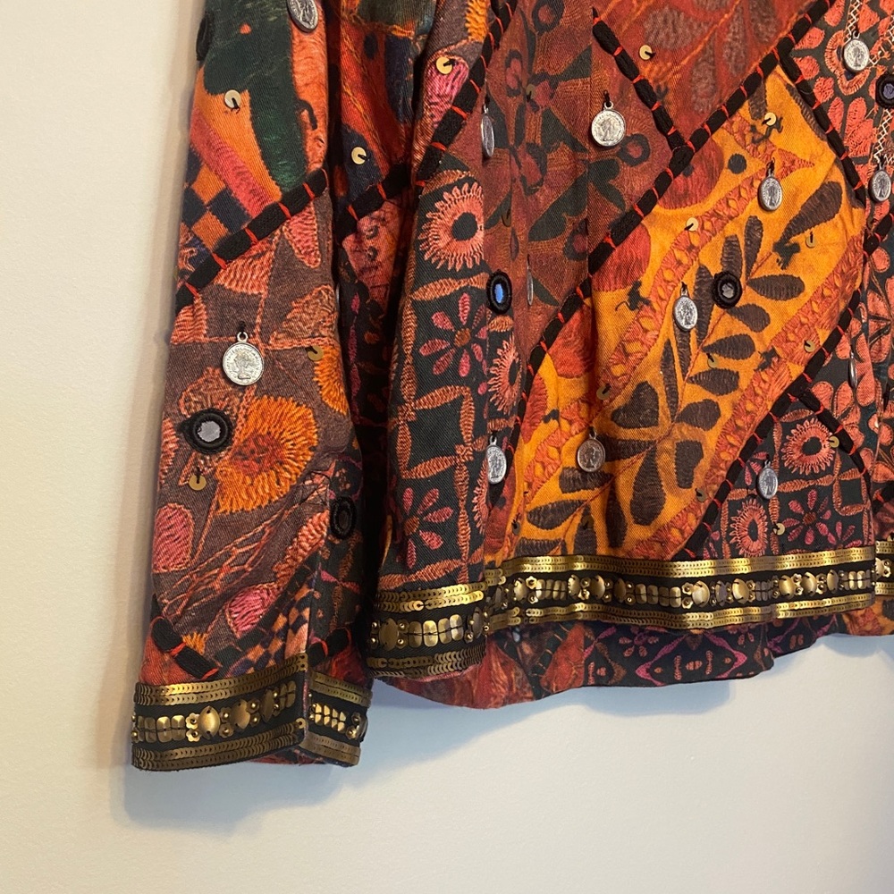 Soft Surroundings Berber Jacket Coin Blazer Womens Multicolor - Picture 6 of 13